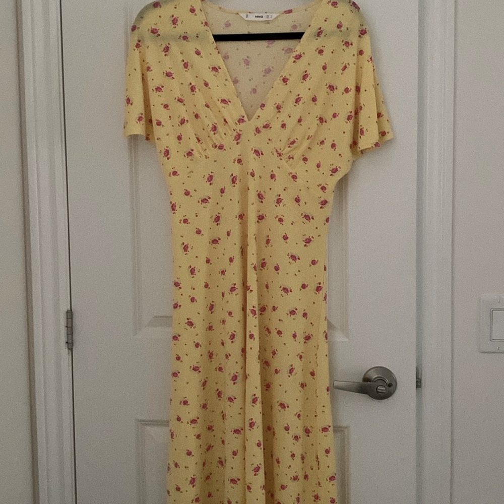Printed midi A-line day dress